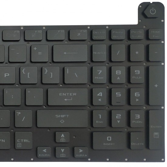 Tastatura Laptop Gaming, Asus, ROG Strix G G731G, G731GV, G731GU, iluminata, RGB Per Key, 20 pini, neagra, layout US
