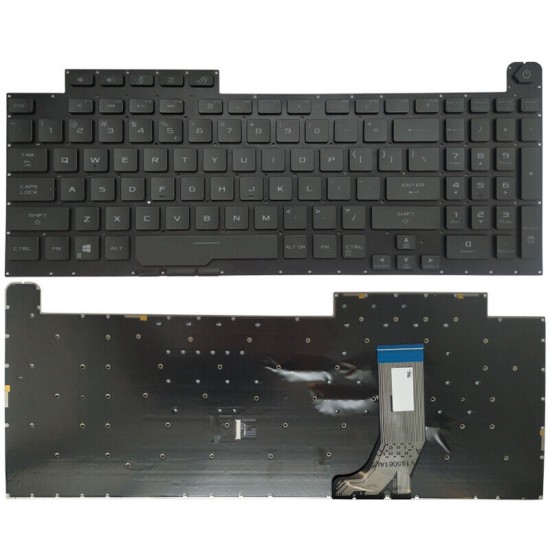 Tastatura Laptop Gaming, Asus, ROG Strix G G731G, G731GV, G731GU, iluminata, RGB Per Key, 20 pini, neagra, layout US