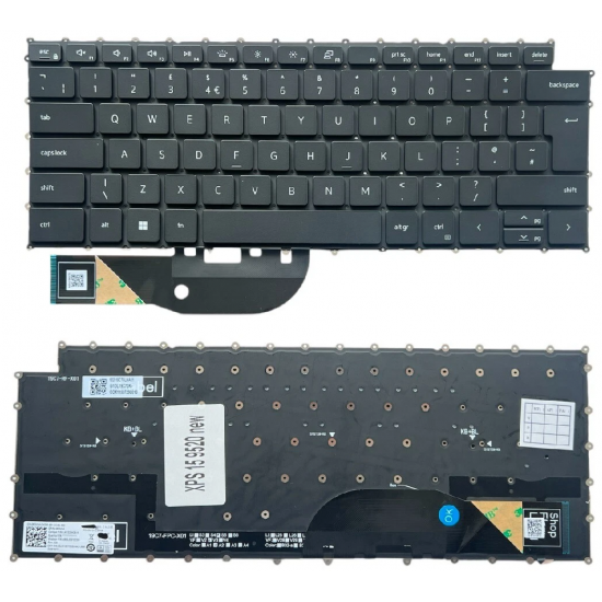 Tastatura Laptop, Dell, XPS 13 9300, 9310, P117G, P117G001, P117G002, iluminata, neagra, layout UK