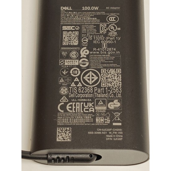 Incarcator Laptop, Dell, Latitude 9330, 0JC22F, HA100PM220, 20V, 5A, 100W, USB-C, Type-C