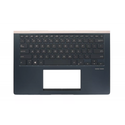 Carcasa superioara cu tastatura palmrest Asus, ZenBook Pro 14 UX480F, UX480FD, 90NB0JT1-R30US0, 13N1-5SA0211, 13NB0JT0P0, UX450FDX-1A, iluminata, albastru inchis, layout US