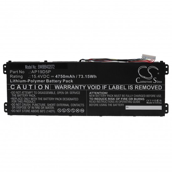 Baterie compatibila Laptop, Acer, ConceptD 3 Pro CN316-73P, KT.00405.011, AP19D5P, 15.4V, 4750mAh, 73.15Wh