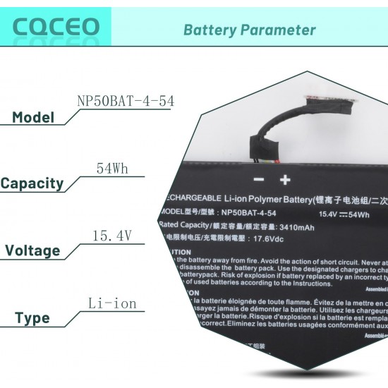 Baterie Laptop, SHS Computer Workstation NP50RNH, 6-87-NP5KS-53G00, 4ICP7/60/57, NP50BAT-4-54, 15.4V, 3410mAh, 54Wh