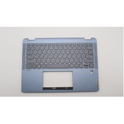 Carcasa superioara cu tastatura palmrest Laptop, Lenovo, Flex 5 14IAU7 Type 82R7, 82TA, 5CB1H72376, 5CB1H72406, 4600RE0D0002, Stone Blue, iluminata, fingerprint, layout US