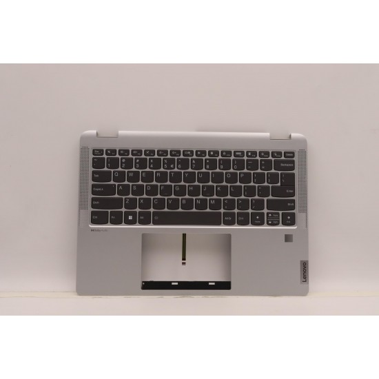 Carcasa superioara cu tastatura palmrest Laptop, Lenovo, Flex 5 14ALC7 Type 82R9, 5CB1H71559, 4600RH020002, Clould Grey, iluminata, fingerprint, layout US