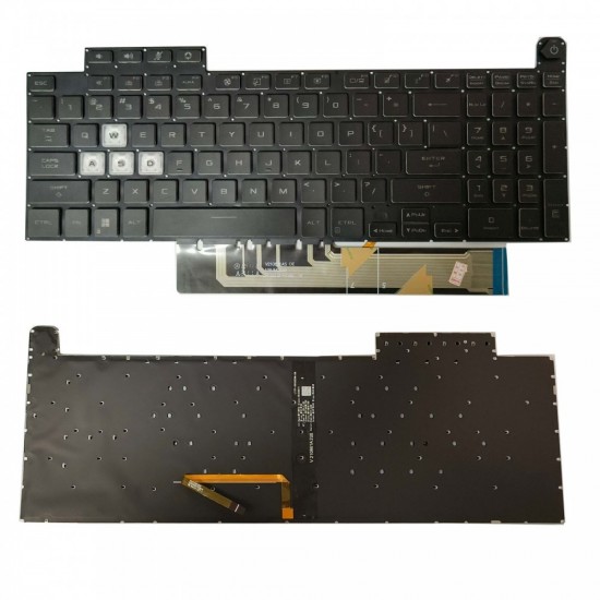 Tastatura Laptop Gaming, Asus, TUF F15 FX507Z, FX507ZC, FX507ZC4, FX507ZE, FX507ZI, FX507ZI4, FX507ZM, FX507ZR, iluminata, RGB, neagra, layout US