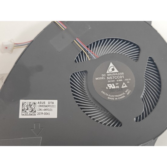 Cooler procesor Laptop Gaming, Asus, ROG Zephyrus GX501G, GX501GI, 13NR00A0P01011, 13N1-4NP0101, NS7CC01-17L11, 12V, 0.50A, CPU
