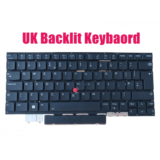 Tastatura Laptop, Lenovo, Thinkpad X1 Carbon 9th Gen Type 20XW, 20XX, 5M11C53298, 5M11C53262, 5M11C53370, 5M11C53334, iluminata, neagra, layout UK