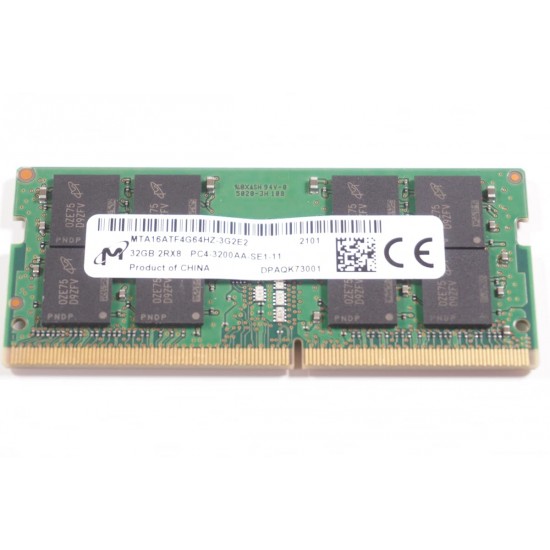 Memorie Ram Laptop Micron 32GB, DDR4, 2Rx8, PC4-3200AA, 3200Mhz, MTA16ATF4G64HZ-3G2E2, PC4-21300, CL19, 1.2V, Non-ECC, sodimm, 260 pini