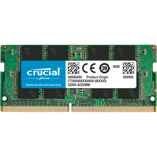 Memorie Ram Laptop Micron Crucial 32GB, DDR4, 2Rx8, PC4-2666V-SE1-11, 2666Mhz, MTA16ATF4G64HZ-2G6B2, CT32G4S266M.16FB2, PC4-21300, CL19, 1.2V, Non-ECC, sodimm, 260 pini
