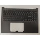 Carcasa superioara cu tastatura palmrest Laptop, Asus, VivoBook 16 X1605V, X1605VA, X1605VAP, 90NB10N3-R30UI0, 90NB10N3-R30US0, 13N1-H8A0731, X1605VA-1K, iluminata, neagra, layout US