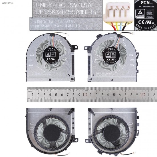 Set coolere Laptop Gaming, Lenovo, IdeaPad DFS5K12B159A1H FNLY, DFS5M325063B1H FNLX, BAPB0809R5HY001, BAPB0809R5HY002, 5H40S20422, 5H40S20423, 5H40S20424, 5H40S20395, 5H40S20396, 5H40S20437, 5V, 0.5A, 2.25W