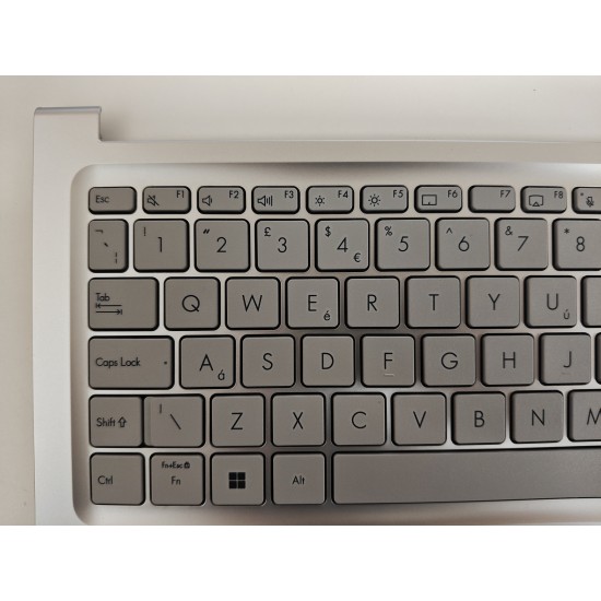 Carcasa superioara cu tastatura palmrest Laptop, Asus, VivoBook 15 X1504V, X1504VA, X1504VAP, 90NB13Y2-R34UK0, 13N1-JPA0201, 13NB13Y2P01011-3, X1504VAPF-1S, argintie, layout UK