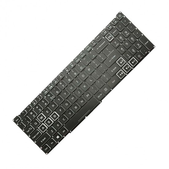 Tastatura Laptop, Acer, Nitro 5 AN515-46, AN515-47, conector ingust, iluminata RGB, layout US