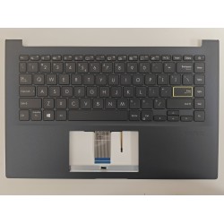 Carcasa superioara cu tastatura palmrest Laptop, Asus, VivoBook 14 X421F, X421FA, X421FF, X421FL, X421FP, X421FQ, 90NB0Q07-R31UI0, 39XKSTAJN80, X421FAY-1K, iluminata, albastru inchis, layout US