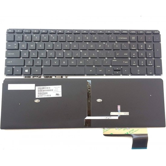 Tastatura Laptop, HP, Envy Touchsmart M6-K, 725450-001, iluminata, neagra, fara rama, layout US