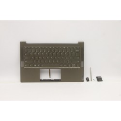 Carcasa superioara cu tastatura palmrest Laptop, Lenovo, Yoga Slim 7-14ITL05 Type 82A3, 82HA, 82A6, 5CB1B05348, 4BLS2TALV70 3A, iluminata, Dark Moss, layout US