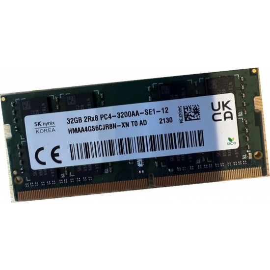 Memorie ram Laptop SK Hynix 32GB, DDR4, 2Rx8, PC4-3200AA, 3200Mhz, HMAA4GS6CJR8N-XN, PC4-25600, CL22, 1.2V, Non-ECC, sodimm, 260 pini