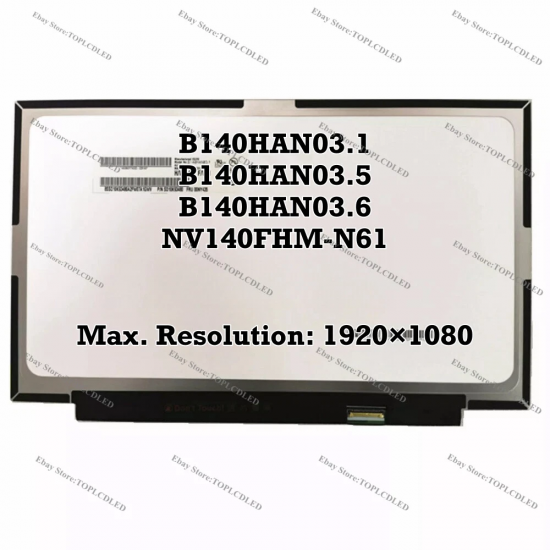 Display Laptop, Lenovo, X1 Carbon 5th Gen Type 20HQ, 20HR, 20K3, 20K4, 00NY435, B140HAN03.1, 14 inch, FHD, IPS, nanoedge, ultra slim 2.2m grosime, 315mm latime, 30 pini