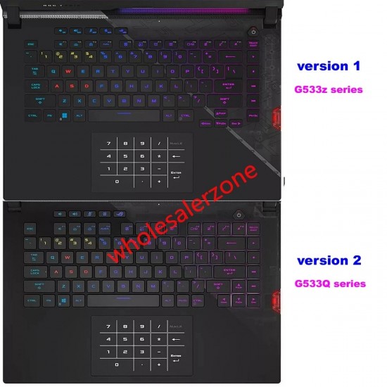 Tastatura Laptop Gaming, Asus, ROG Strix Scar 15 G533Q, G533QM, G533QR, G533QS, iluminata, RGB, neagra, layout US/UK (enter mic)