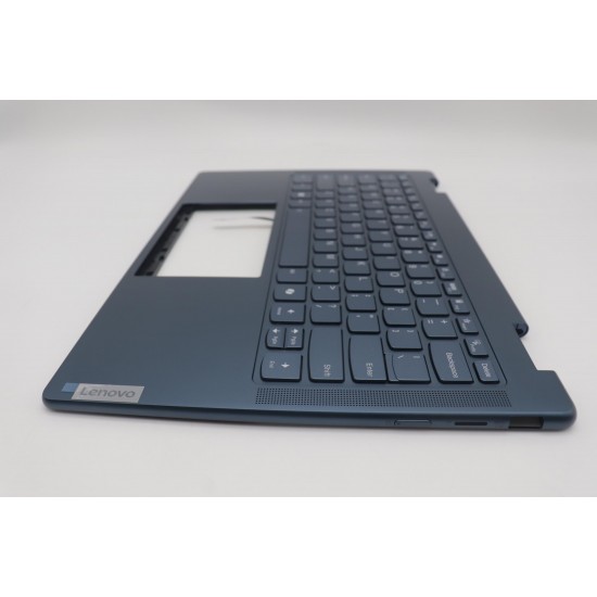 Carcasa superioara cu tastatura palmrest Laptop 2-in-1, Yoga 7 14ARP8 Type 82YM, 5CB1L48339, HQ207220B9000, iluminata, Tidal Teal, layout US
