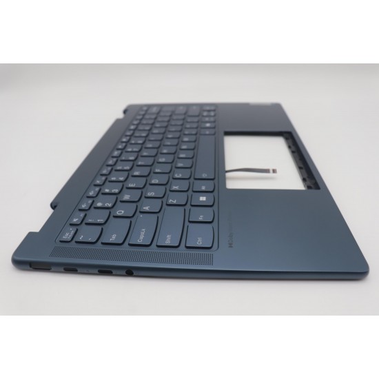 Carcasa superioara cu tastatura palmrest Laptop 2-in-1, Yoga 7 14ARP8 Type 82YM, 5CB1L48339, HQ207220B9000, iluminata, Tidal Teal, layout US