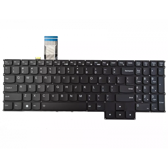 Tastatura Laptop, Lenovo, Legion 5 Pro-16ACH6 Type 82JS, iluminata, RGB 20 pini, neagra, layout US