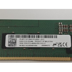 Memorie Ram Server Micron 16GB, DDR5, 1Rx8, PC5-4800B-RD0-1010-XT, 4800Mhz, MTC10F1084S1RC48BA1, PC5-38400, CL40, 1.1V, ECC REG, RDIMM, 288 pini