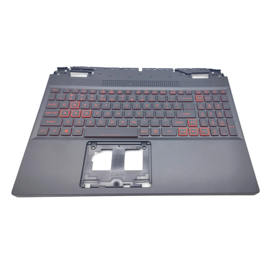 Carcasa superioara cu tastatura palmrest Laptop, Acer, Nitro 5 AN515-58, N22C1, 6B.QFJN2.001, AP3SY000710, EC3SY000400, iluminata, rosie, layout US