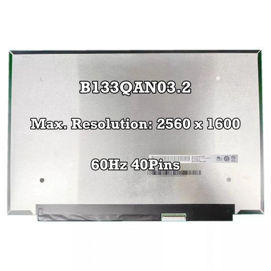 Display compatibil Laptop, Lenovo, ThinkBook 13x ITG Type 20WJ, 5D11B21082, 5D10S39721, NE133QDM-N61 V8.0, 13.3 inch, 2560x1600, QHD, slim, 219mm, non touch, 60Hz, 40 pini