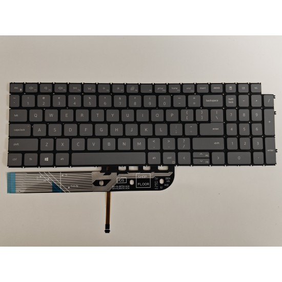 Tastatura Laptop, Dell, Vostro 7510, P106F, P106F002, iluminata, gri deschis, layout US
