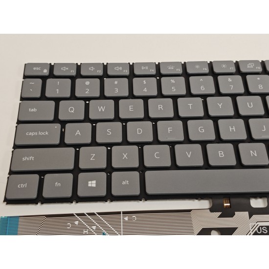 Tastatura Laptop, Dell, Vostro 7510, P106F, P106F002, iluminata, gri deschis, layout US