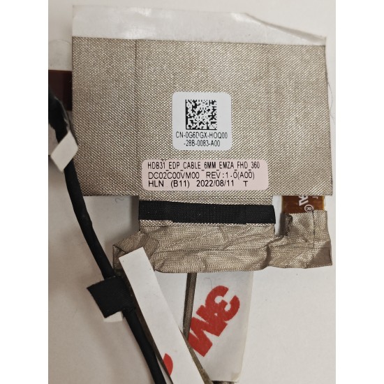 Cablu video LVDS Laptop 2-in-1, Dell, Latitude 7330, P134G, P134G002, G6DGX, 0G6DGX, D0C02C00VM00, HDB31 EDP Cable 6MM EMZA FHD 360, conector ingust, 30 pini