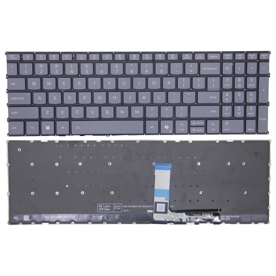 Tastatura Laptop, Lenovo, IdeaPad Slim 5 16IRH10R Type 83J1, iluminata, gri, layout US