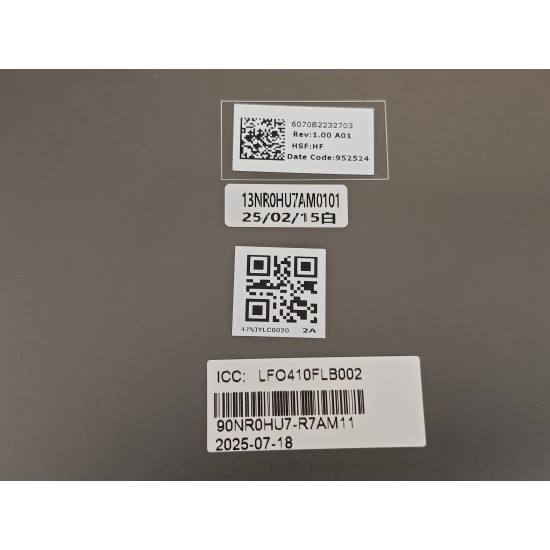 Capac Display Laptop Gaming, Asus, TUF A16 FA607P, FA607PI, FA607PV, 90NR0HU7-R7AM11, 13NR0HU7AM0101, 6070B2232703, FX607JU-3B, negru