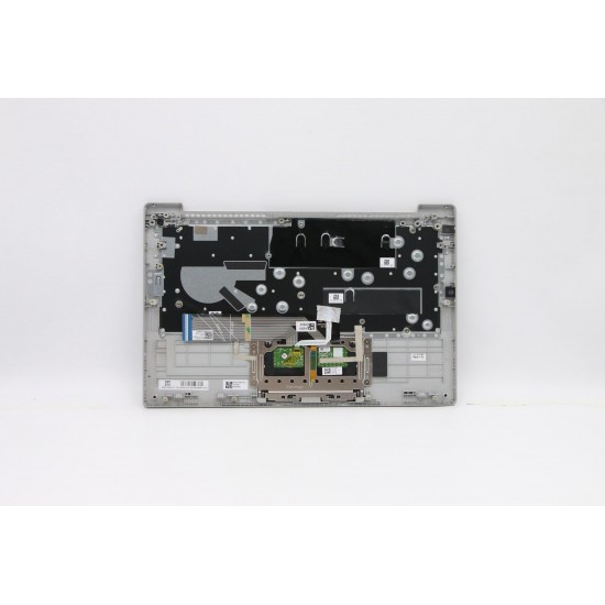 Carcasa superioara cu tastatura palmrest Laptop, Lenovo, IdeaPad 5-14ITL05 Type 82FE, 5CB1A14135, AP2UZ000500, AM2UZ000920, iluminata, argintie, layout US