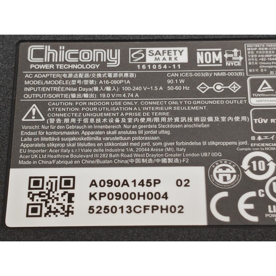Incarcator Laptop, Acer, Swift X SFX16-51G, KP.09003.013, 19V, 4.74A, 90W, 3.0x.1.1mm