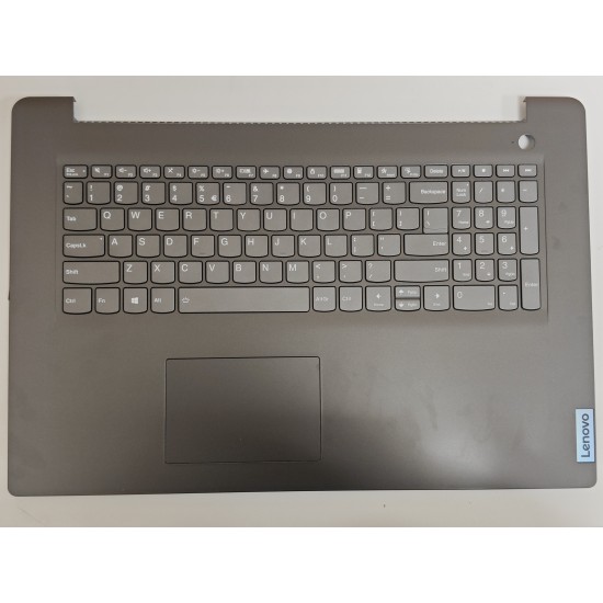 Carcasa superioara cu tastatura palmrest compatibila Laptop, Lenovo, IdeaPad 3-17ALC6 Type 82KV, AP26A000110, EC21N000510, HS760, iluminata, fingerprint, Iron Grey, layout US