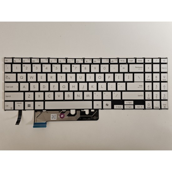 Tastatura Laptop, Asus, VivoBook S16 S5606C, S5606CA, S5606M, S5606MA, S5606K, S5606KA, S5606U, S5606UA, S5606W, S5606WA, iluminata, alba, layout US