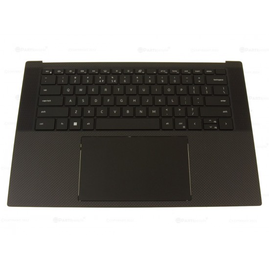 Carcasa superioara cu tastatura palmrest Laptop, Dell, XPS 15 9510, P91F, P91F002, 6JV4G, 06JV4G, 08NGH, 008NGH, EA2SH000100, iluminata, neagra, cu touchpad, layout US
