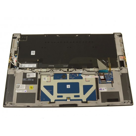Carcasa superioara cu tastatura palmrest Laptop, Dell, XPS 15 9510, P91F, P91F002, 6JV4G, 06JV4G, 08NGH, 008NGH, EA2SH000100, iluminata, neagra, cu touchpad, layout US