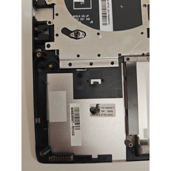 Carcasa superioara cu tastatura palmrest Laptop, Asus, ZenBook 13 UX334F, UX334FA, UX334FAC, UX334FL, UX334FLC, 90NB0MW7-R31UI0, 90NB0MW7-R31US0, 13N1-96A0Q11, UX334FL-3S, iluminata, argintie, layout US