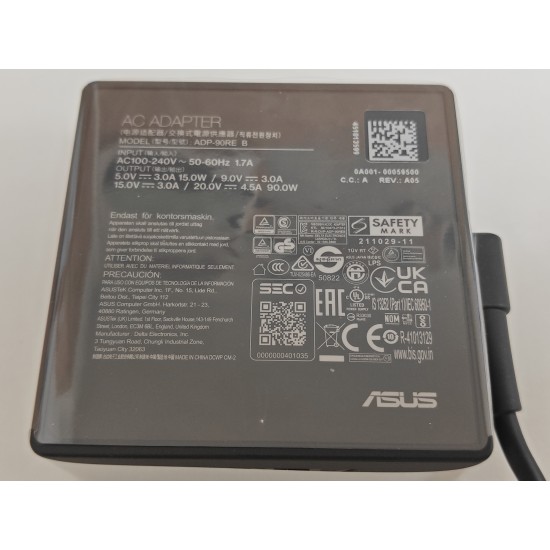 Incarcator Laptop, Asus, VivoBook S14X S5402Z, S5402ZA, 0A001-00059500, ADP-90RE B, 20V, 4.5A, 90W, USB-C, Type-C