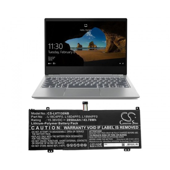 Baterie compatibila Laptop, Lenovo, ThinkBook 14S-IWL Type 20RM, 5B10W67334, L18C4PF0, 15.36V, 2850mAh, 43.78Wh