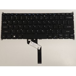 Tastatura Laptop, Acer, TravelMate P6 TMP614-51T, TMP614-51T-G2, TMP614-51TG-G2, N18P6, iluminata, neagra, layout US