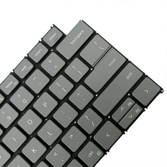 Tastatura Laptop, Dell, Vostro 3430, P166G, P166G003, iluminata, gri deschis, layout US
