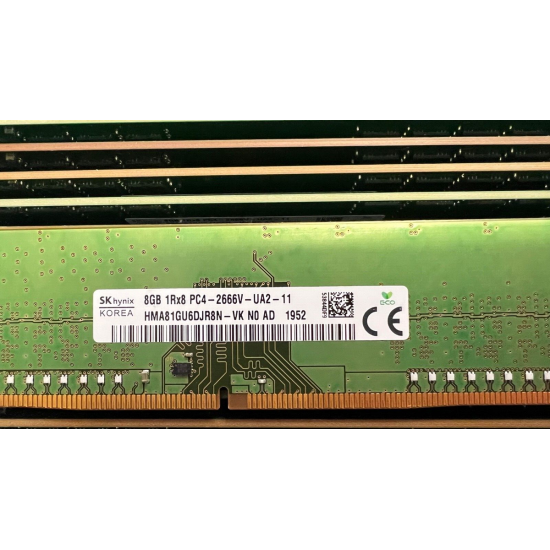 Memorie Ram PC Desktop SK Hynix, 8GB, DDR4, 1Rx8, PC4-2666V-UA2-11, 2666Mhz, CL16, 1.2V, HMA81GU6DJR8N-VK, PC4-21300, DIMM, Non-ECC, 288 Pin