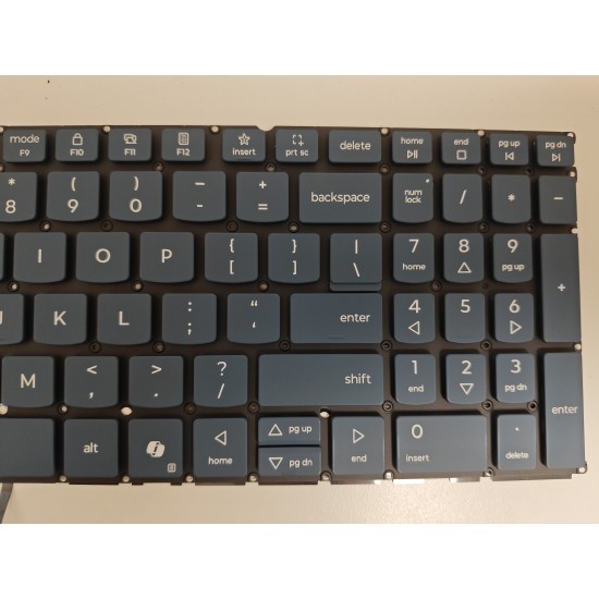 Tastatura Laptop, Lenovo, IdeaPad Slim 5 16IRH10 Type 83HS, iluminata, albastra, layout US
