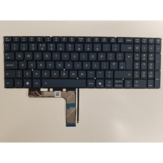 Tastatura Laptop, Lenovo, IdeaPad Slim 5 16AHP10 Type 83HW, iluminata, albastra, layout UK