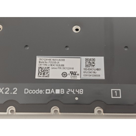 Tastatura Laptop, Lenovo, IdeaPad Slim 5 15ARP10 Type 83J3, iluminata, gri, layout UK